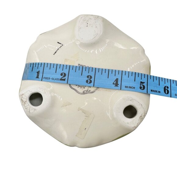 Tracy Porter Hand Painted Holiday Candle Holder Holly and Snowflake 9 inch Tall - Picture 7 of 12